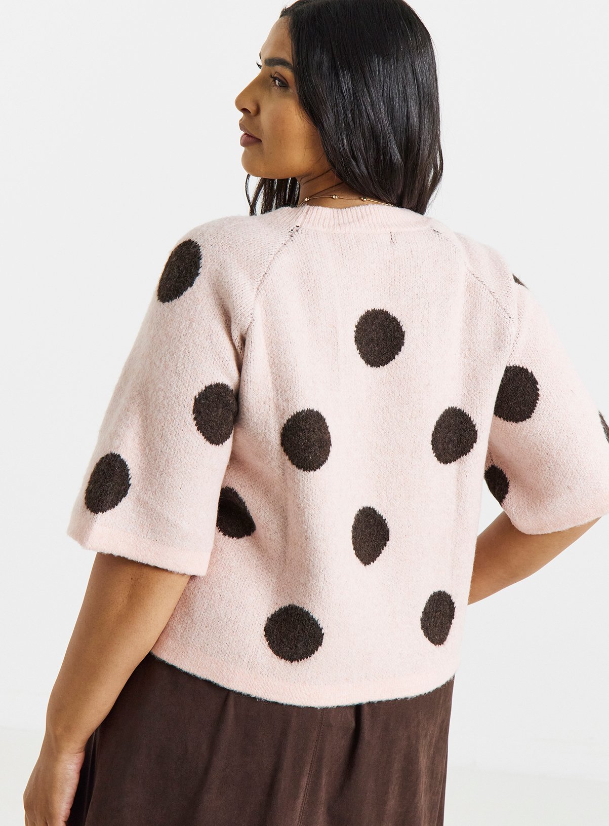 SIMPLY BE Large Polka Short Sleeve Jumper 20-22 - Image 2 thumbnail